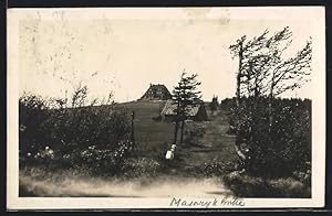 Ansichtskarte Masaryk-Hütte, Berghütte mit Umgebung