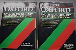 Bild des Verkufers fr The Shorter Oxford English Dictionary on historical principles (2 Volume Set) zum Verkauf von WeBuyBooks