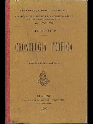 Bild des Verkufers fr Cronologia Teorica seconda edizione modificata zum Verkauf von Librodifaccia