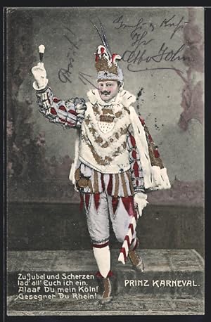 Ansichtskarte Faschings-Prinz Karneval mit Narrenkappe