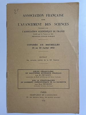 Seller image for Pices pdoncules du Solutren suprieur franais - Sur la statigraphie du gisement prhistorique de la Rochette for sale by LIBRAIRIE GIL-ARTGIL SARL