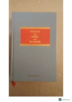 Seller image for Gatley On Libel And Slander 12th Ed for sale by UK LAW BOOK SELLERS LTD