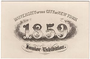 Engraved Ticket to NYU 1859 Junior Exhibition
