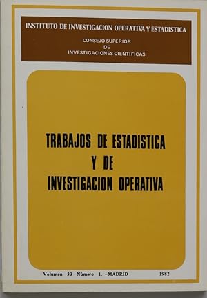 Imagen del vendedor de Trabajos de estadstica y de investigacin operativa (v. XXXIII) a la venta por Librera Alonso Quijano