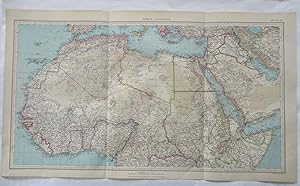 North Africa Egypt Abyssinia Libya Morocco Guinea Senegal 1936 large Italian map