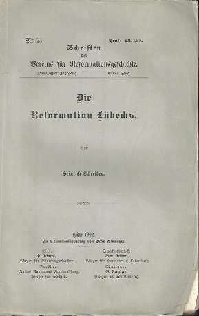 Bild des Verkufers fr Die Reformation Lbecks. zum Verkauf von Antiquariat Axel Kurta