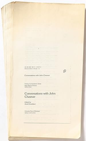 Seller image for [Galley Proofs]: Conversations with John Cheever for sale by Between the Covers-Rare Books, Inc. ABAA
