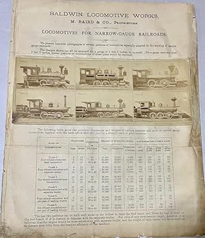 Baldwin Locomotive Works, M. Baird & Co., Proprietors. Locomotives for Narrow Gauge Railroads