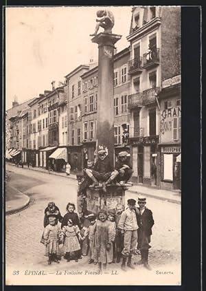 Carte postale Epinal, La Fontaine Pinand