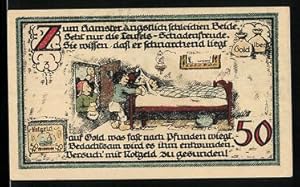 Bild des Verkufers fr Notgeld Gatersleben 1921, 50 Pfennig, Max und Moritz beim Hamster ngstlich zum Verkauf von Bartko-Reher