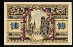 Bild des Verkufers fr Notgeld Rosenheim 1921, 10 Pfennig, Strassenpartie mit zwei Trmen, Stadt- und Landeswappen zum Verkauf von Bartko-Reher