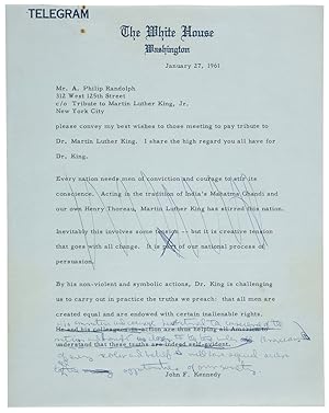 President Kennedy Sends a Martin Luther King, Jr. Tribute to Civil Rights Leader A. Philip Randolph