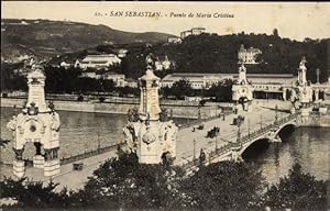 Ansichtskarte / Postkarte Donostia San Sebastian Baskenland, Maria-Cristina-Brücke