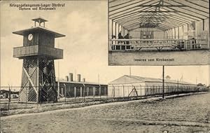 Ansichtskarte / Postkarte Ohrdruf in Thüringen, Kriegsgefangenenlager, Uhrturm, Kirchenzelt, I. WK