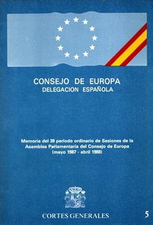 Bild des Verkufers fr Memoria del 35 perodo ordinario de sesiones de la Asamblea Parlamentaria del Consejo de Europa (mayo 1987-abril 1988) . zum Verkauf von Librera Astarloa