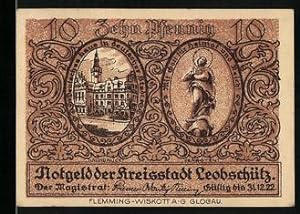 Bild des Verkufers fr Notgeld Leobschtz 1922, 10 Pfennig, Geschichte der Stadt zum Verkauf von Bartko-Reher