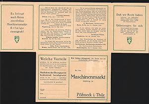 Bild des Verkufers fr Klapp-Ansichtskarte Pssneck i. Thr., Maschinenmarkt, Reklame fr Anzeigen 1921 zum Verkauf von Bartko-Reher