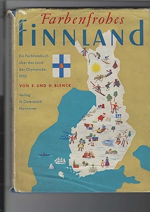 Image du vendeur pour Farbenfrohes Finnland. Ein Farbfotobuch ber das Land der Olympiade 1952. Romantische Autoreise von Helsinki zum Eismeer. Erlebt und farbig aufgenommen von Erna und Helmut Blenck. 81 Farbfotos. mis en vente par Antiquariat Frank Dahms