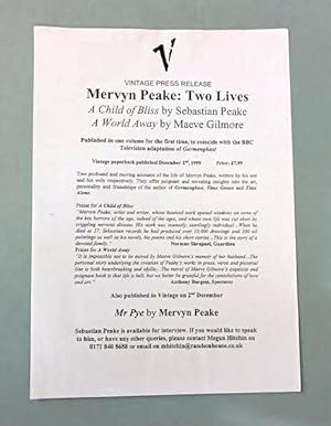 Vintage Press Release for ‘Mervyn Peake: Two Lives: ‘A Child of Bliss’ by Sebastan Peake’ and ‘A ...