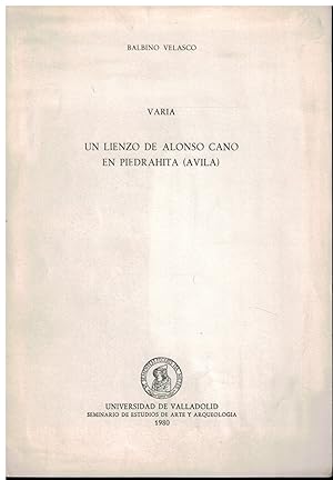 Image du vendeur pour Un liezo de Alonso Cano en Piedrahta ( vila ) mis en vente par Librera Santa Brbara