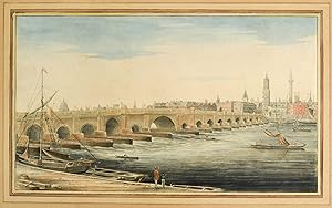 LONDON. Blick über die Themse und die Neue London Bridge (zwischen 1824 und 1831 fertiggestellt) ...