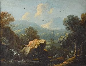 CARL SEBASTIAN VON BEMMEL (Bamberg 1743 - 1796 Nürnberg). Felsige Gebirgslandschaft mit Wasserfal...