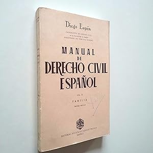 Bild des Verkufers fr Manual de Derecho Civil Espaol. Vol. IV. Familia zum Verkauf von MAUTALOS LIBRERA