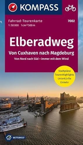 Bild des Verkufers fr KOMPASS Fahrrad-Tourenkarte Elberadweg, Von Cuxhaven nach Magdeburg. Von Nord nach Sd - immer mit dem Wind 1:50.000: Leporello Karte, rei- und wetterfest zum Verkauf von Rheinberg-Buch Andreas Meier eK