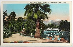 Bild des Verkufers fr Echo Park in Midwinter, Los Angeles, California - Postcard zum Verkauf von Argyl Houser, Bookseller