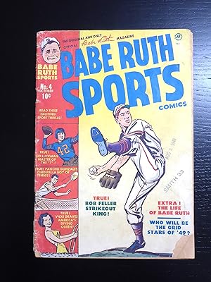 Babe Ruth Sports Comics #4, October 1949, Bob Feller Cover