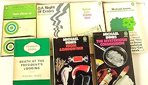 Seller image for A Night of Errors C2373, Death at the President's Lodging 1286, From London Far, The Mysterious Commission, A Family Affair, A Connoisseur's Case C2410, and Hare Sitting Up C2201 - 7 Green Penguin Crime books for sale by Your Book Soon