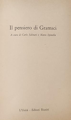 Immagine del venditore per IL PENSIERO DI GRAMSCI venduto da libreria minerva
