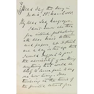 [Autograph letter, signed, to Lady Macgregor]