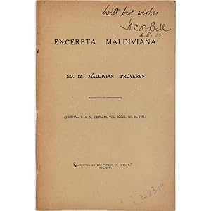 Excerpta Maldiviana. No.12. Maldivian Proverbs.