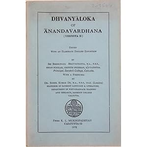 Bild des Verkufers fr Dhvanyaloka of Anandavardhana [Uddyota II]. Edited with an elaborate English exposition. zum Verkauf von Books of Asia Ltd, trading as John Randall (BoA)