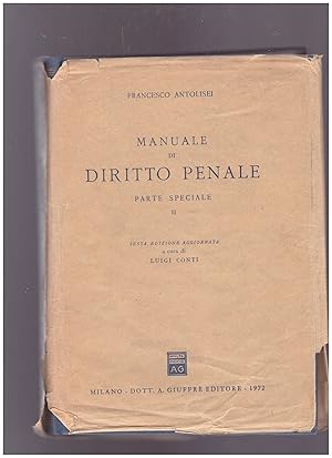 Imagen del vendedor de Manuale di diritto penale Parte Speciale II a la venta por librisaggi