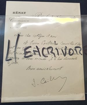 Lettre autographe signée de Joseph Caillaux - 1925