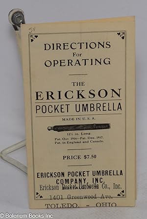 Directions for Operating the Erickson Pocket Umbrella