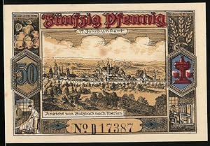 Bild des Verkufers fr Notgeld Butzbach 1921, 50 Pfennig, Ansicht nach Merian, Landgraf Phillipp zum Verkauf von Bartko-Reher