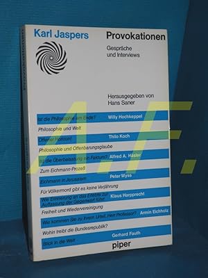 Bild des Verkufers fr Provokationen : Gesprche und Interviews. Karl Jaspers. Hrsg. von Hans Saner / piper-paperback zum Verkauf von Antiquarische Fundgrube e.U.