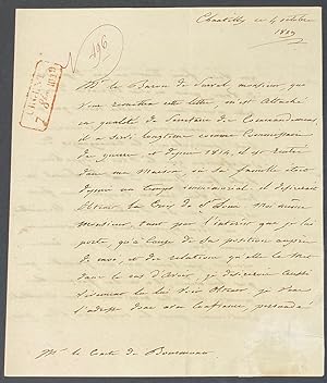 [Letter penned to the Comte de Bourmont]