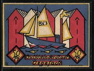 Bild des Verkufers fr Notgeld Vegesack 1921, 50 Pfennig, Segelschiff BV3 zum Verkauf von Bartko-Reher