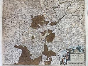 Bild des Verkufers fr Landgraviatus Alsatiae inferioris Novissima Tabula." - Elsass Alsatia Baden - 1661-1680. Kolorierter Kupferstich. zum Verkauf von Antiquariat Bler