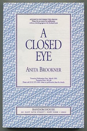 Bild des Verkufers fr A Closed Eye zum Verkauf von Between the Covers-Rare Books, Inc. ABAA