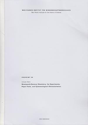 Bild des Verkufers fr Nineteenth-Century Chemistry: Its Experiments, Paper-Tools, and Epistemological Characteristics. Preprint 56. zum Verkauf von Fundus-Online GbR Borkert Schwarz Zerfa