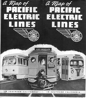 Seller image for A MAP OF PACIFIC ELECTRIC LINES in Southern California. for sale by Chanticleer Books, ABAA
