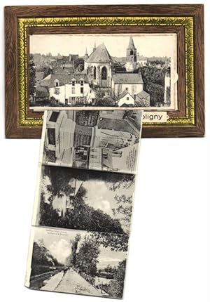 Leporello-Carte postale Chatillon-Coligny, Eglise, La Vieille Prison, l`Ancien grenier a sel