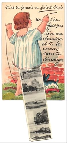 Leporello-Carte postale Saint-Malo, Ansichten unterm Hemdchen, Porte Saint-Vincent, La Tour