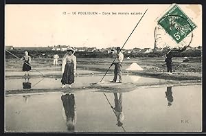 Ansichtskarte Le Pouliguen, Dans les marais salants