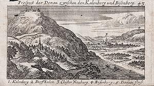 Bild des Verkufers fr Prospect der Donau zwischen den Kalenberg und Bisenberg" - Kahlenberg Bisamberg b. Wien Donau sterreich zum Verkauf von Antiquariat Steffen Vlkel GmbH